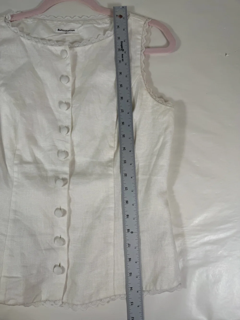 Reformation Amela Linen Top White Size 6 - Picture 5 of 10